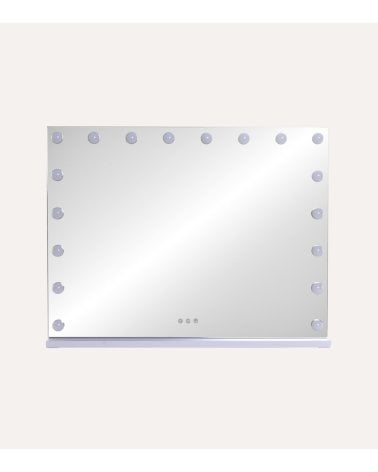Espejo con Bombillas LED Rectangular y Horizontal Táctil de Mesa