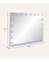 Espejo con Bombillas LED Rectangular y Horizontal Táctil de Mesa