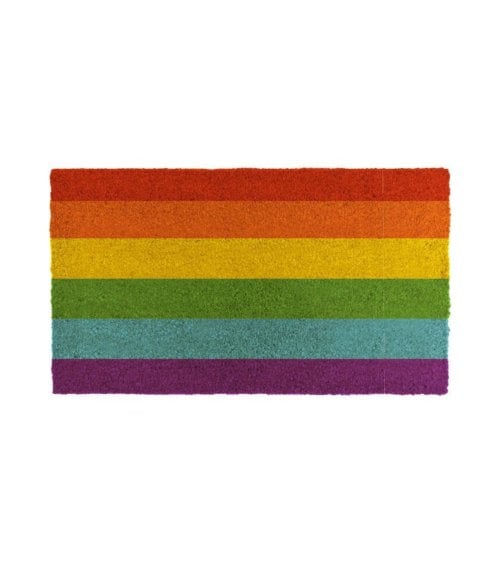 Felpudo de Coco Antideslizante Arcoiris, Alfombra de Entrada 40x70cm Resistente-1