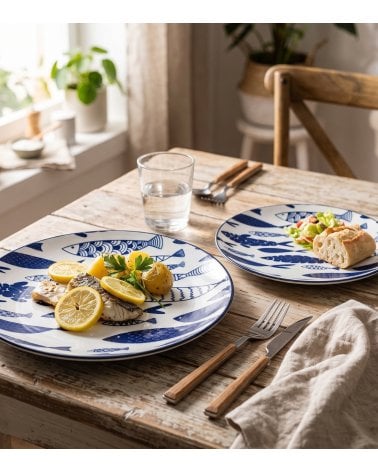 Plato Llano Huelva de Porcelana