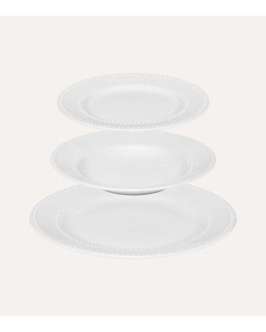 Vajilla de 18 Piezas Perle de Porcelana