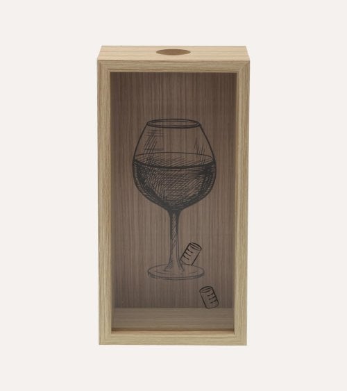 Caja Guarda Corchos de Cristal y Madera