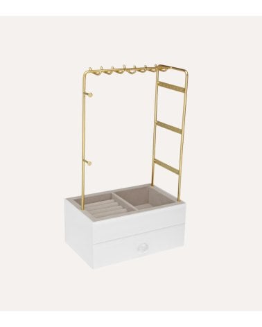 Joyero Organizador Vertical con Colgador de Madera y Metal