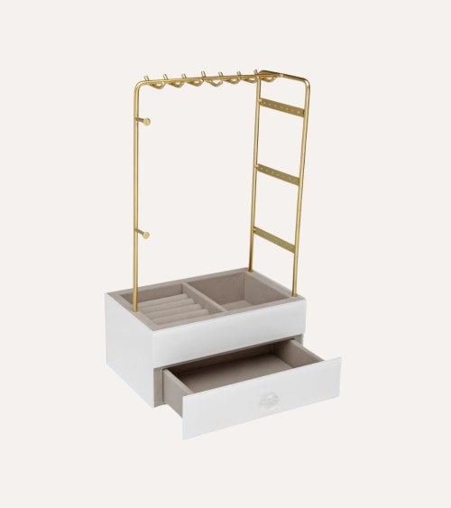 Joyero Organizador Vertical con Colgador de Madera y Metal