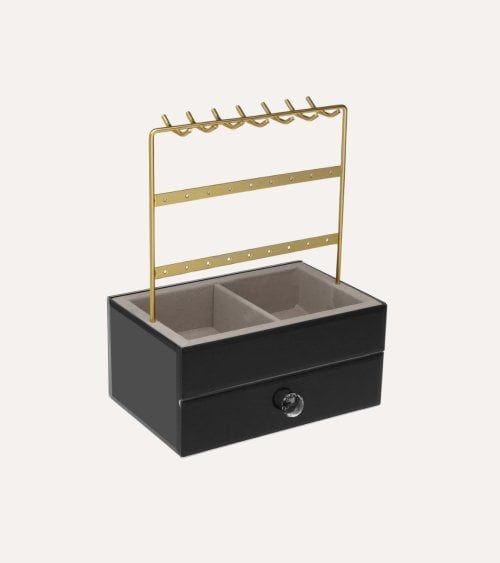 Joyero Organizador Vertical con 1 Cajón de Madera y Metal