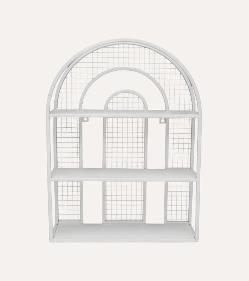 Estantería de Pared con 3 Niveles con Rejillas de Metal