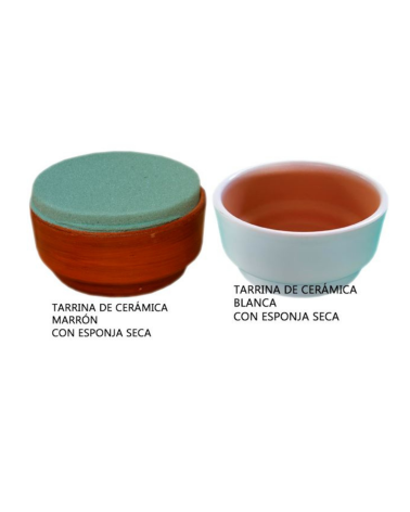 Tarrina de cerámica con esponja para flores 16 cm - Redonda