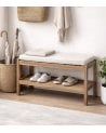 Zapatero con Balda de Madera y Poliéster