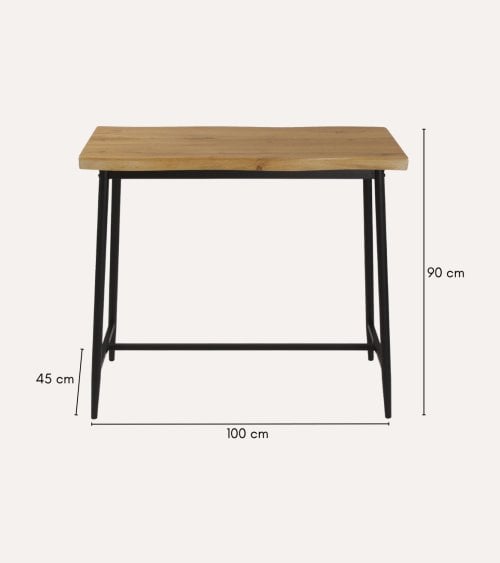 Set de Mesa y 2 Sillas Altas Lizzy de Metal y Madera