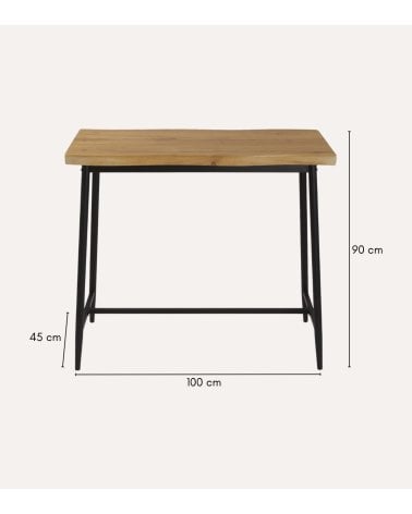 Set de Mesa y 2 Sillas Altas Lizzy de Metal y Madera