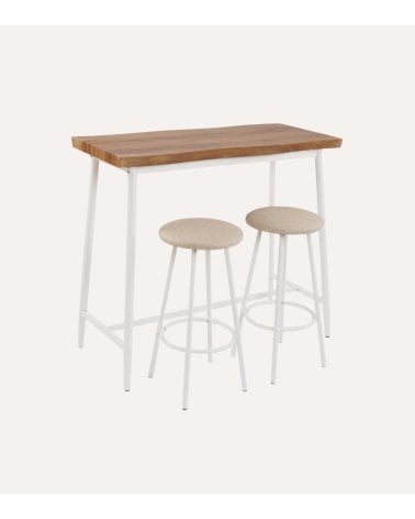 Set de Mesa y 2 Sillas Altas Lizzy de Metal y Madera
