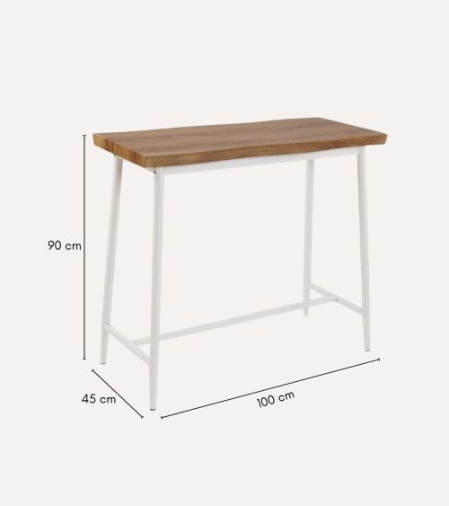 Set de Mesa y 2 Sillas Altas Lizzy de Metal y Madera