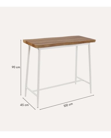 Set de Mesa y 2 Sillas Altas Lizzy de Metal y Madera