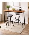 Set de Mesa y 2 Sillas Altas Lizzy de Metal y Madera