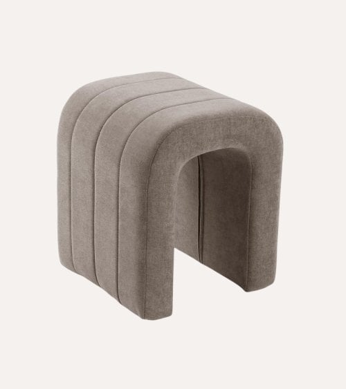 Taburete con Rayas de Metal y Terciopelo