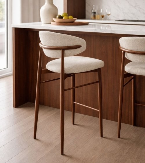Silla Alta Zoe de Metal y Poliéster