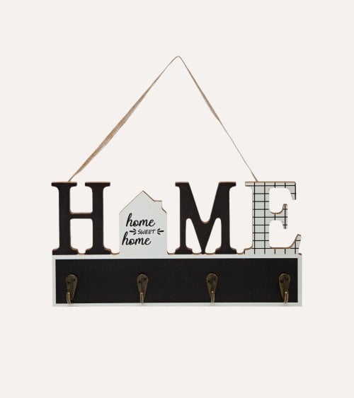 Cuelga Llaves Home con 4 Ganchos de MDF