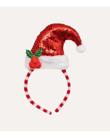 Diadema Festiva Gorro de Papá Noel Brillante