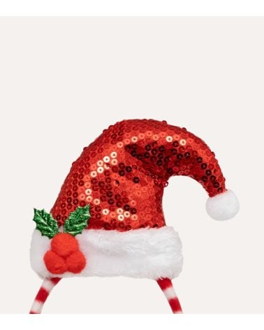Diadema Festiva Gorro de Papá Noel Brillante