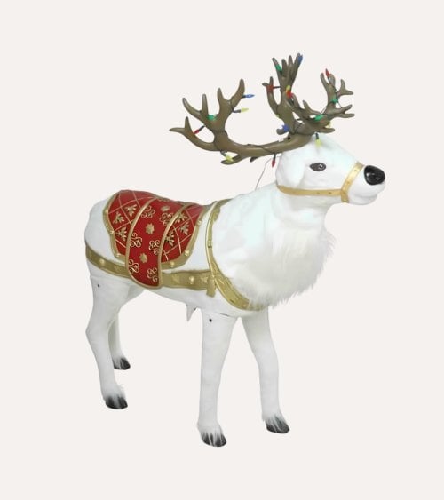 Figura Decorativa de Reno Navideño con Música y Luz LED