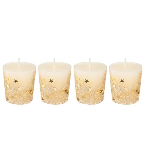 4 Velas Votivas Modelo Oro Medio