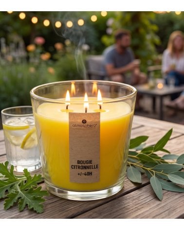 Vela Citronela Nina con Triple Mecha Antimosquitos
