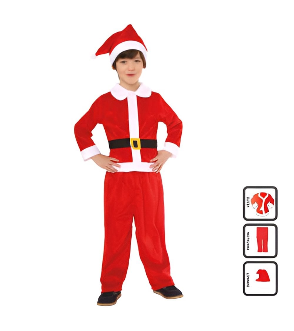 Disfraz de Papá Noel niño 4-6 -6-8 años