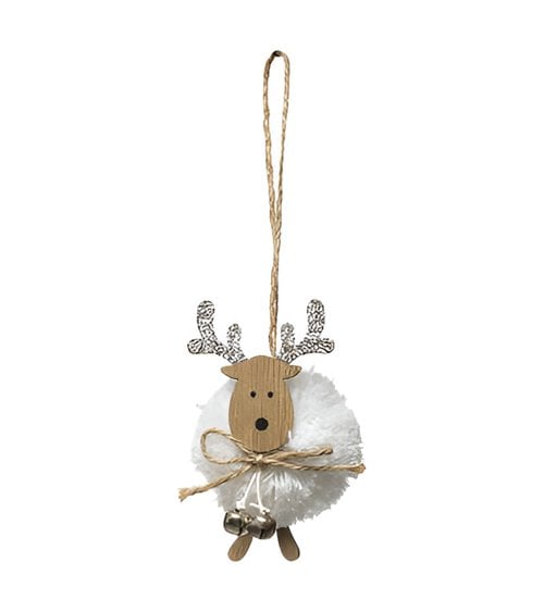 CAG Árbol de Navidad con textura de reno blanco 10 cm