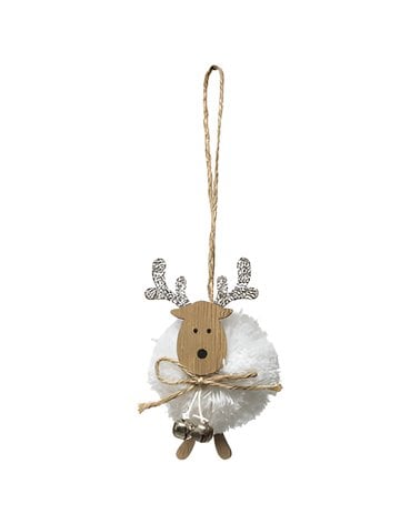 CAG Árbol de Navidad con textura de reno blanco 10 cm