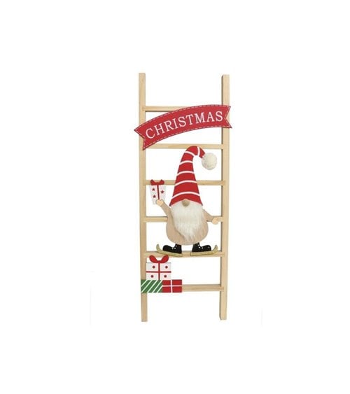 Escalera Decorativa con Papa Noel y Regalos