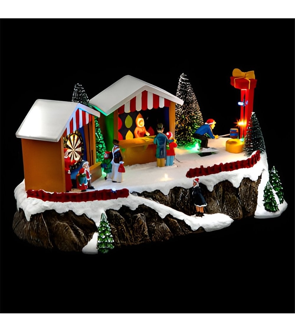 Aldea de Navidad movimiento y música 15 lámparas T