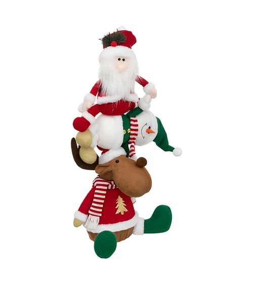 Figura piramidal de Papá Noel Reno H85cm