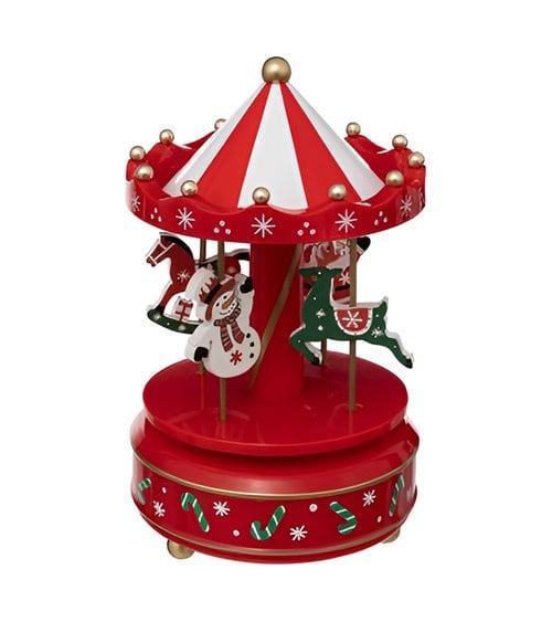Carrusel musical Papá Noel y muñeco de nieve