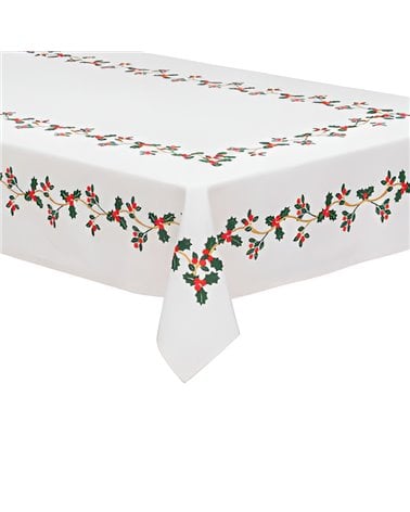 Mantel Holly 140x360cm, algodón blanco