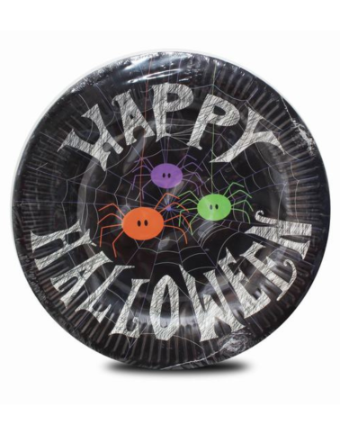 Pack de 25 Platos de Papel Decorados para Fiesta de Halloween