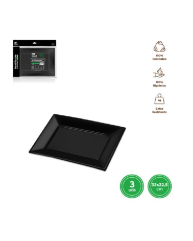 Bandeja Desechable para Fiestas y Eventos - 3 unidades