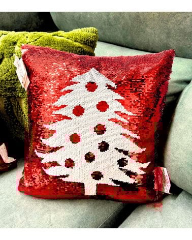 Funda de Cojin Navideña con Lentejuelas