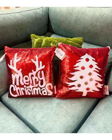 Funda de Cojin Navideña con Lentejuelas